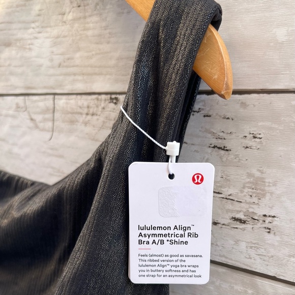NEW Size 8 Lululemon Align Asymmetrical Ribbed Bra Light Support A/B Cup Shine - Picture 9 of 11
